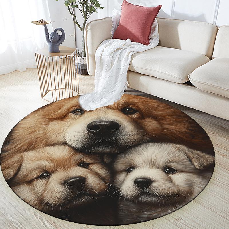 

Chow Chow pattern round rug,Carpet Rug for Living Room Bedroom Playroom ,Non-slip Floor Mat,Holiday Gifts and Birthday Gifts. 80cmx80cm