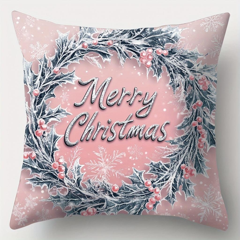 Weihnachtsdeko Kissenbezug Neujahrsgeschenk Rosa Niedlich Schneemann Weihnachtsmann Kissenbezug Sofakissenbezug Heimdekoration