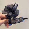 Champagne/Black Lace Bow Hair Clips French Style Bow Hairpin Popular Hair Claws  for Women Girls