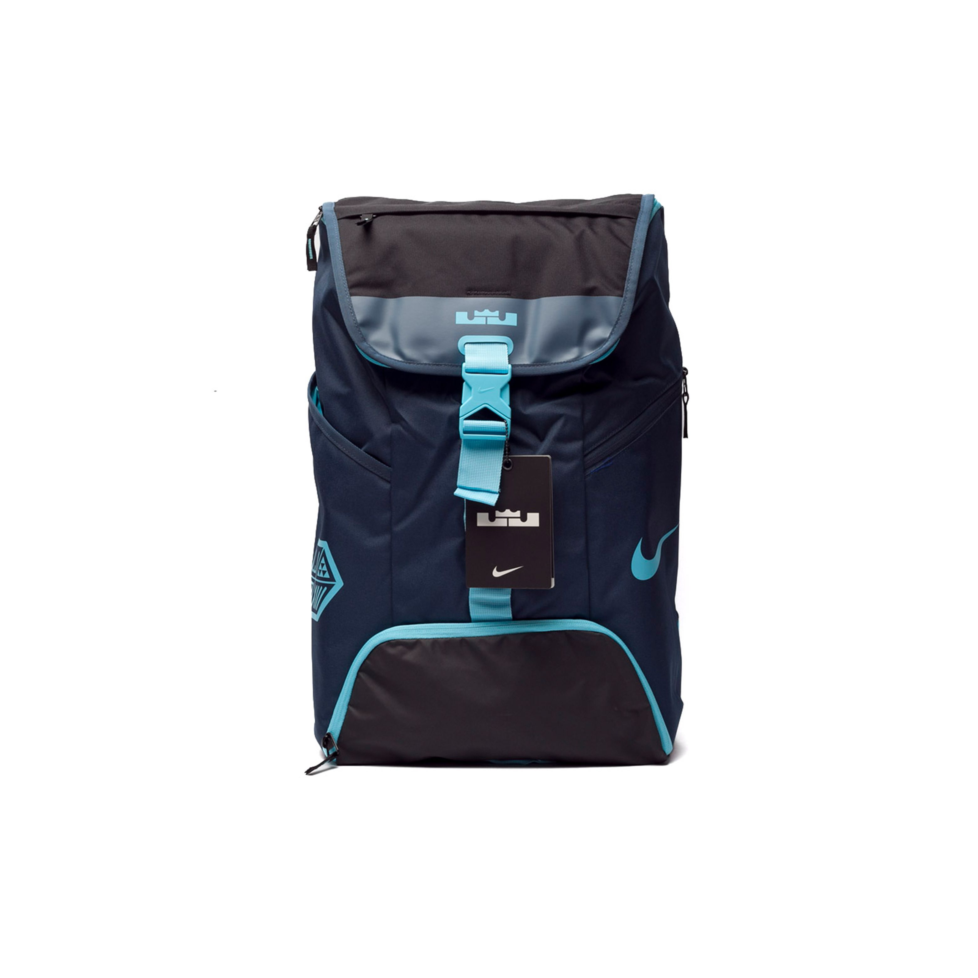 Nike Logo Polyester Backpack Men Backpacks Blue Black BA5111-404 Blue & Black