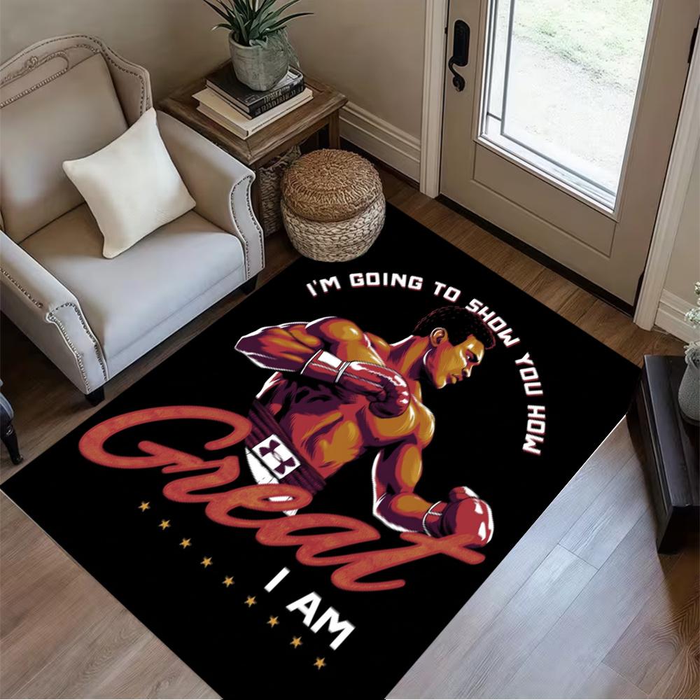 Tyson Mike Tyson Fighter Floor Rug Office Rug Suitable For Dormitory Dining Room Balcony Bedrooms Antislip Rug Anime Office Decor Spiritual Gift