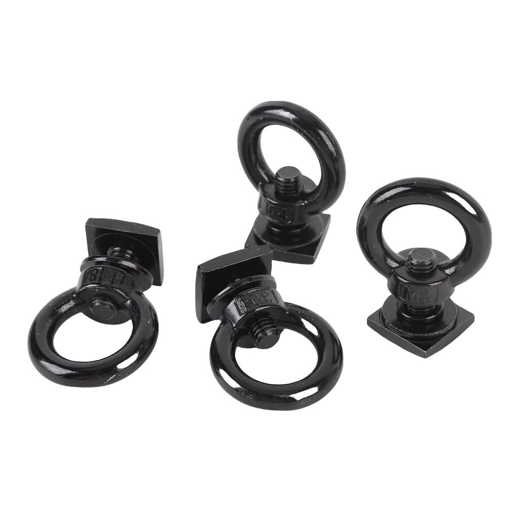 4PCS T Track Mount Tie Down Anchor M8 Sturdy Stainless Steel T Slot Bolt Tie Down Rings for Holding Bungee Cord Rope