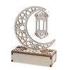 Eid Mubarak LEDLight Star Moon Pendant Wooden Candles Light Eid Desktop Ornament Ramadan Home Decor Muslim Party Decoration Gift