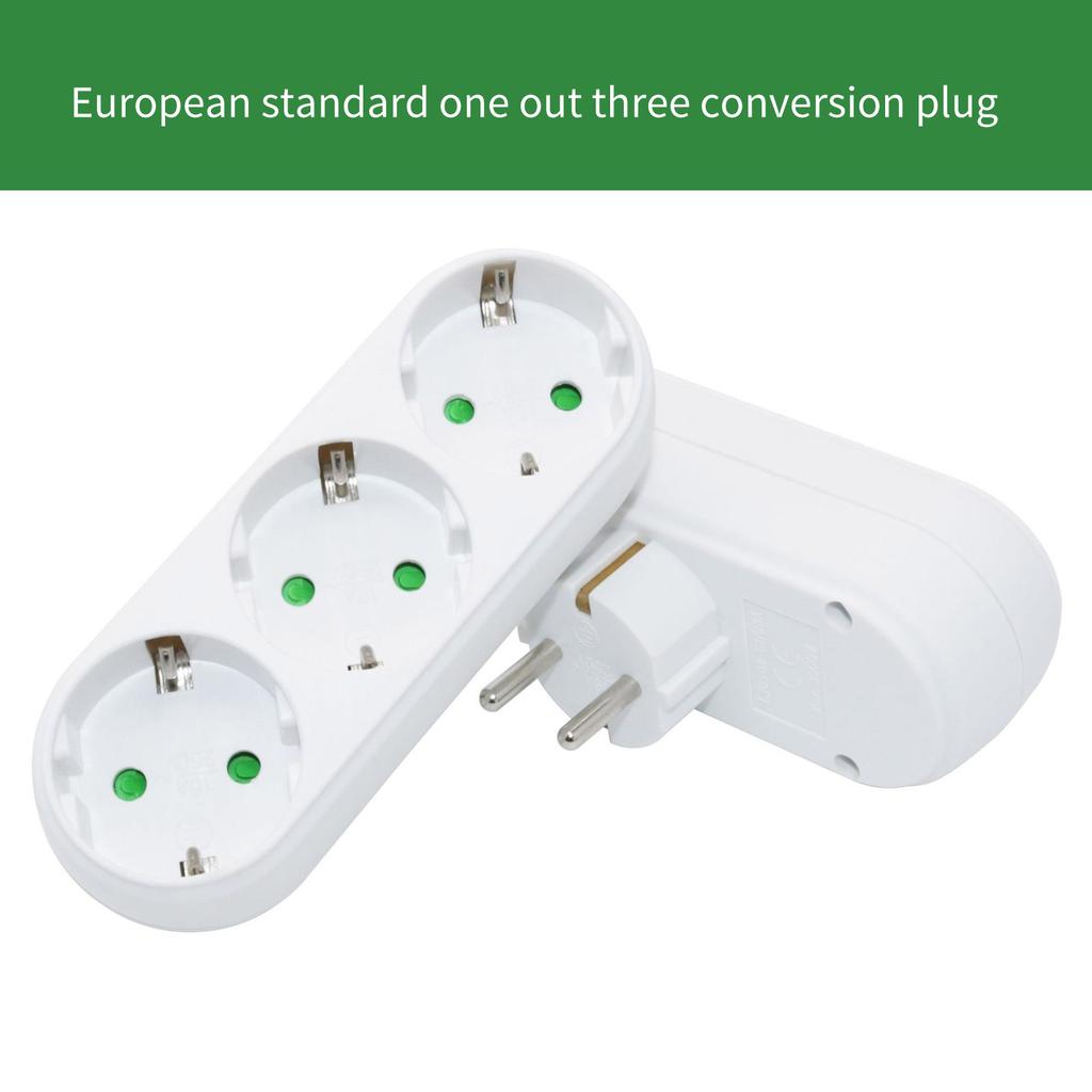 Deutscher Typ 3-Wege-Steckdosenadapter mit Schaltern Kompakter vielseitiger 3-in-1-Elektrosteckeradapter für den Heim- und Bürogebrauch