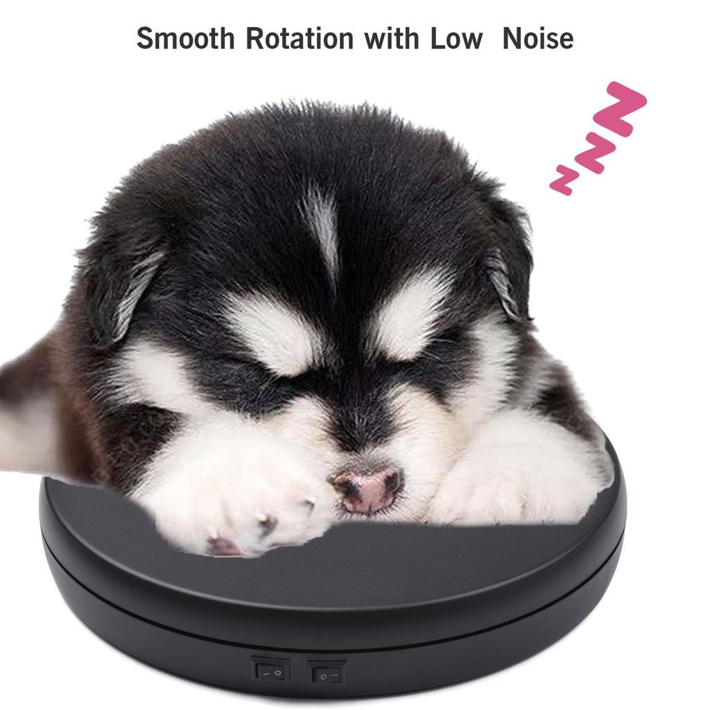 Electric Motorized Photography Turntable 360 Degree Rotatable Display with LED Light for Product Shooting Jewelry Watch