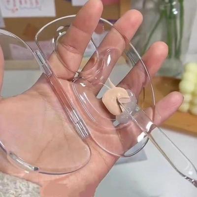 2 Pz Tavolozza Pieghevole per Fondotinta Liquido Kit di Strumenti per Trucco in Acrilico Set di Bastoncini per Miscelare Crema Tavolozza di Prova per Conservazione Accessori Cosmetici di Bellezza