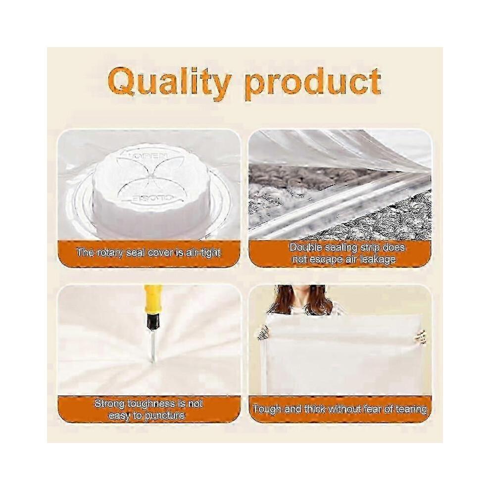 Grands sacs de rangement sous vide pour matelas, vêtements, Sac pour matelas scellé sous vide 220 X 100 cm, Sac de rangement sous vide pour le déménagement/stockage de matelas en mousse