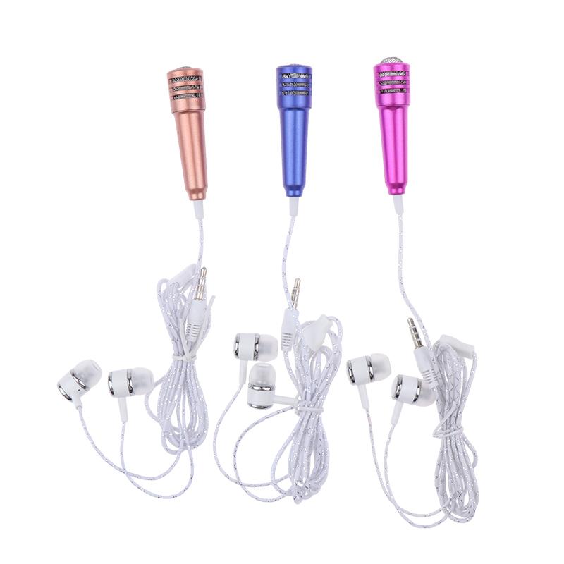Mini Microphone 3.5Mm Portable Karaoke Mic All-In-One Earphone Stereo Wired Headphone In-Ear Headset Phone Singing Artifact