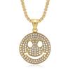 Europese en Amerikaanse Grensoverschrijdende Nieuwe Hip-hop, Sieraden, Verguld Diamant Smiley Gezicht Symbool Hanger Ketting