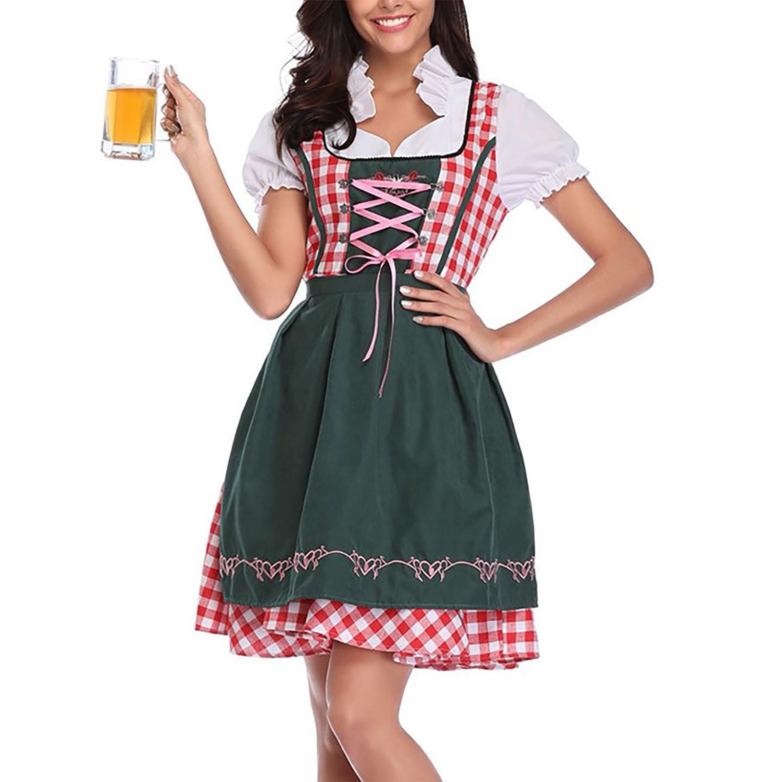 

Женский модный костюм для пивного фестиваля, набор платьев для выступления и вечеринки XXL зелёный