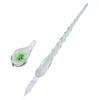 tomtask Glass Pen and Pen Holder Fountain and Nib Set, Transparent, G-Pen, Pen, Ink, (Green)