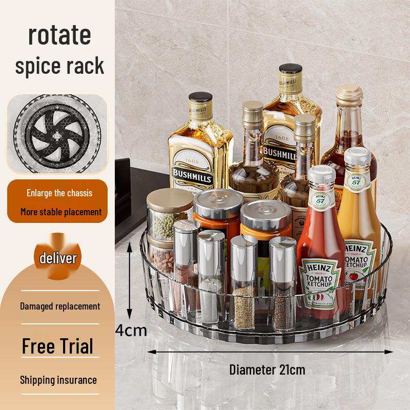 

Multifunctional Kitchen Rotating Seasoning Rack: Oil, Salt, Soy Sauce, Vinegar Condiment Organizer
