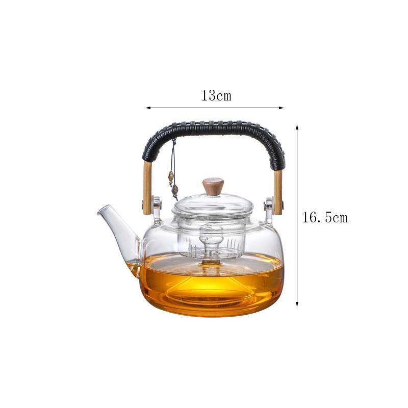 1000ml for Boiling Water and Steaming Tea Tea Pot Glass Teapot High-temperature Resistant Thickened Heat-resistant Glass Teapot