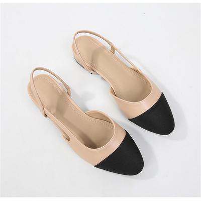 Women's Plus Size Chunky Heel Sandals: Open Toe, Low & Mid Heel, Flat & Backless, Color Block Design.