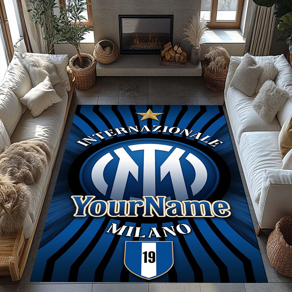 Inter Milan Customized Name Area Rug Perfect for Living Rooms Decorate room Playrooms Balcony Anti-slip Rug Anime Office Decor Spiritual Gift