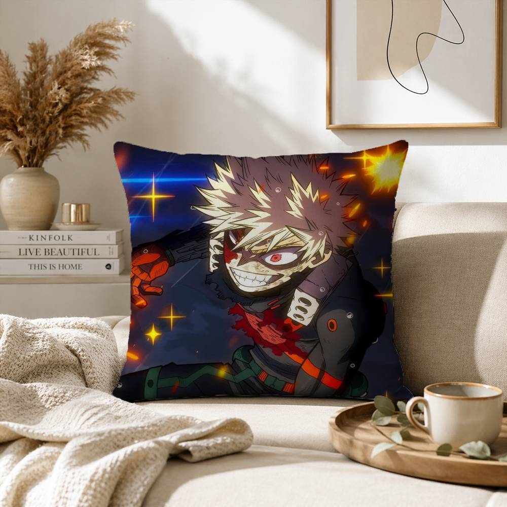 Katsuki Bakugo Pillow Case for Sofa Living Room Home office Decor Protective Cover