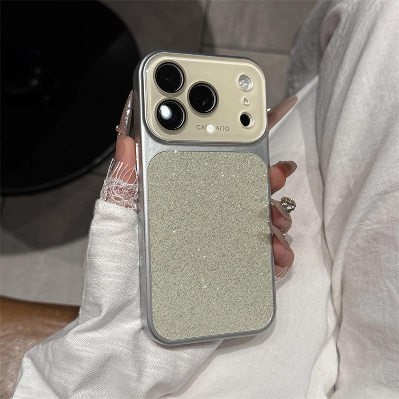 iPhone 17 Pro Case with Large Window, Compatible with Apple 16 Pro, Glitter Design, Includes 15 Pro Lens Film, Fits 14 Pro Model