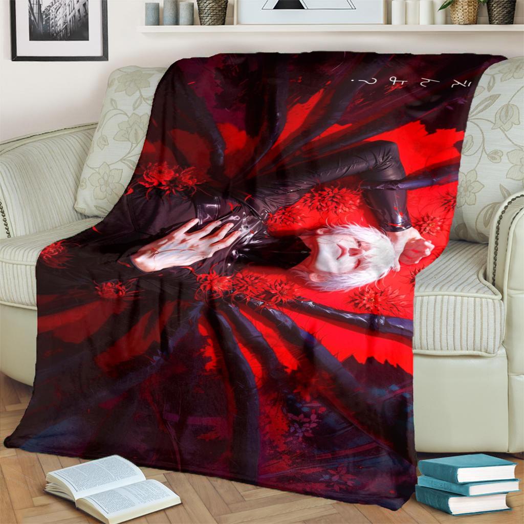 Tokyo Ghoul Comfortable  Print Flannel Blanket  Warm for Beds, Chairs, Sofas, Bedrooms, Travel, Picnics-kwq197
