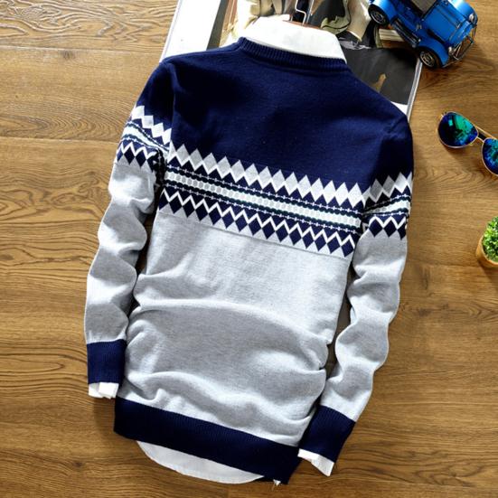 Herbst Winter Herren Pullover Slim Fit Rundhals Langarm Guter Griff Strickware Kältefest Feinstrickpullover für den täglichen Gebrauch