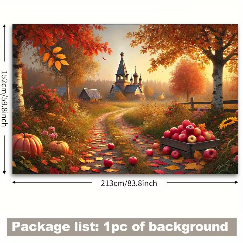 2D Peaceful Thanksgiving Countryside Nature Backdrop Cloth