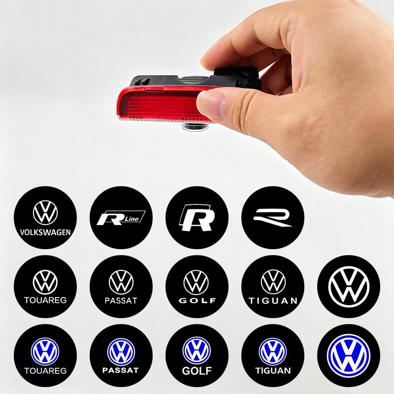 For VW 2Pcs Car Logo Door Logo Courtesy Lamp Laser Projector HD Welcome Light For VW Passat CC Lamando Touran Touareg Tiguan Eos Golf ER1