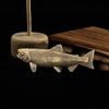 Brass Fish Statue Handcrafted Brass Fish Sculpture Mini Sea Animal Figurine for Living Room Hotel Car Decoration