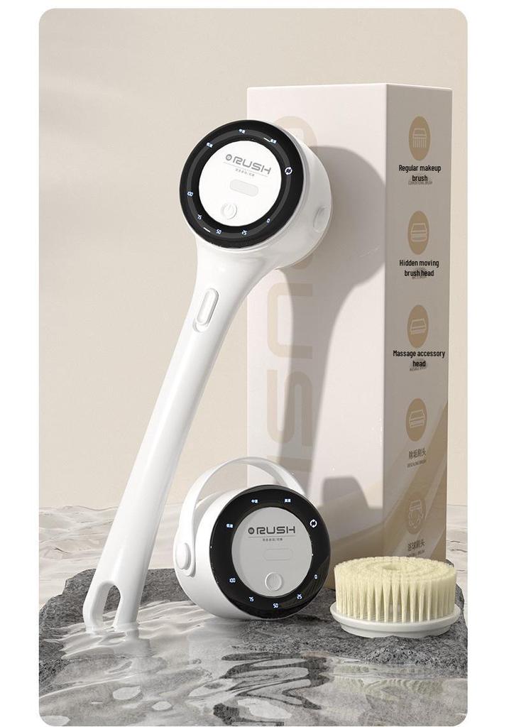 Digital Display Electric Bath Brush with Long Handle for Massage and Scrubbing