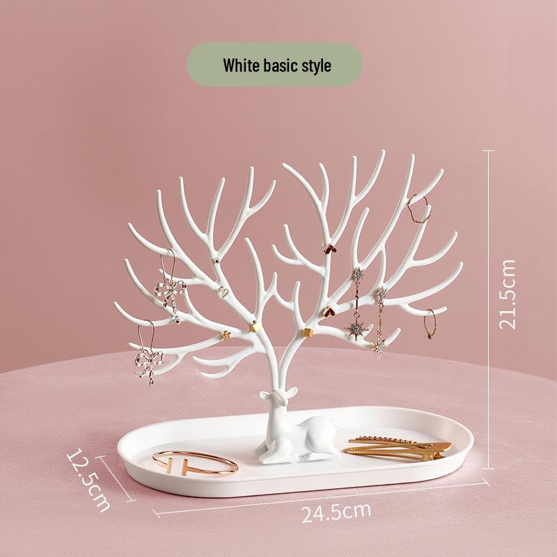 Antler Jewelry Stand: Deer-Shaped Rotating Earring and Necklace Organizer Antler Jewelry Stand