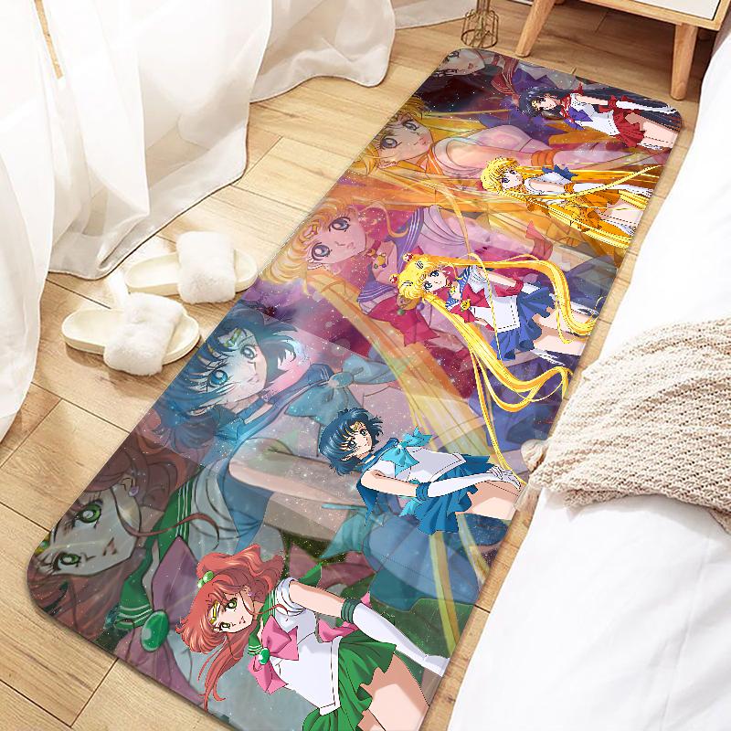 Japan Anime Cute S-Sailor M-MoonS Door Mat Entrance Non-slip Washable Kitchen Carpet Living Room Hallway Rugs Bathroom Bath