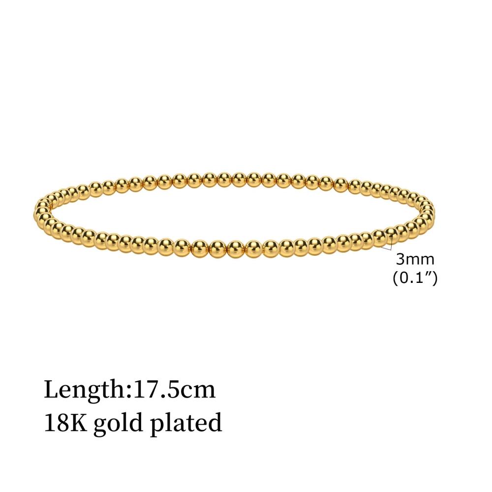 

Vlen Stackable Bracelets for Women 18 K Gold Plated Ball Beads Pulseras Natural Pearl Bracelet Trendy Jewelry