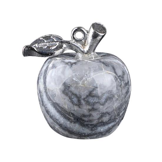 

DIY Necklace Pendant Fruit Shape Natural Faux Crystal Pendant with Electroplated Silver Leaf Buckle 20mm Mini U