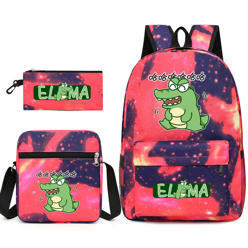 School Bag Three-Piece Game Merchandise Backpack Large Capacity Middle School Students Outdoor Campus