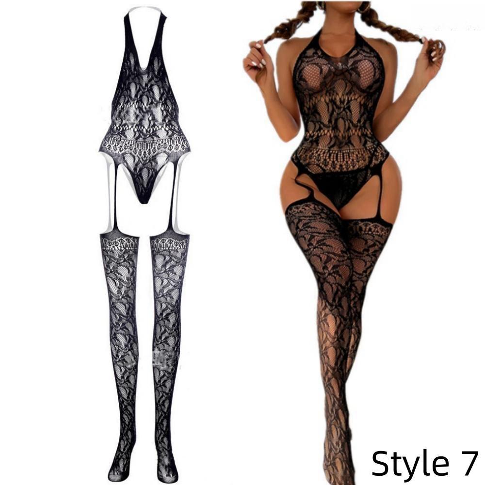One Piece Plus Size Ženy Žhavé Sexy Spodní Prádlo Květinový Vzor Síťovaná Body Punčocha Body Spodní Prádlo Košilka Spací prádlo Spodní prádlo Kostýmy Sexy