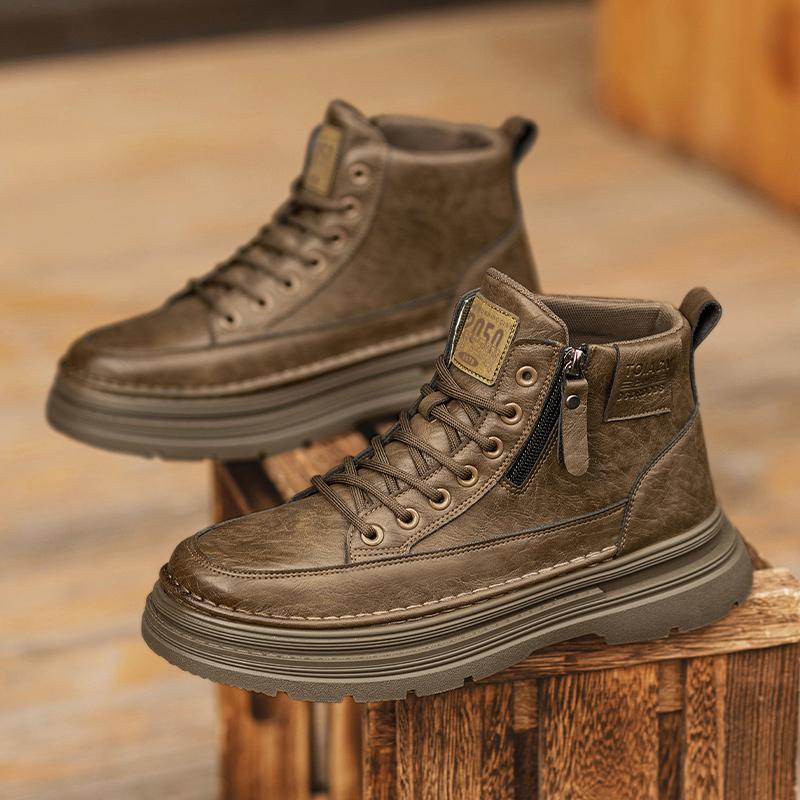 Herren High-Top-Stiefel neue lässige Mode Komfort lässige Stiefel verschleißfest höhenvergrößernd vielseitig High-Top Arbeitsstiefel