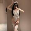 Erotic Lingerie Sexy Lace Temptation Cutout Tie Crotchless Bodysuit For Women Pure Desire Stay On Pajamas