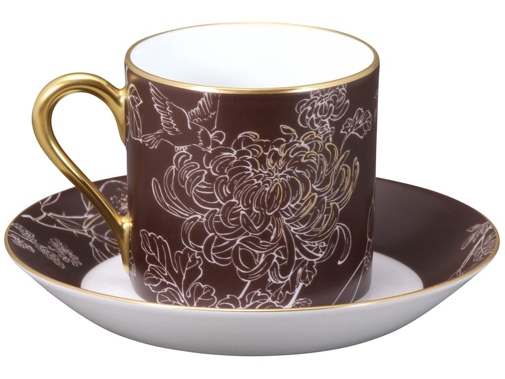 Okura Touen [Okura Touen x Chiso] Silent Garden Cup & Saucer, Coffee/Tea, Approx. 170cc, Made in Japan, 85C/C307