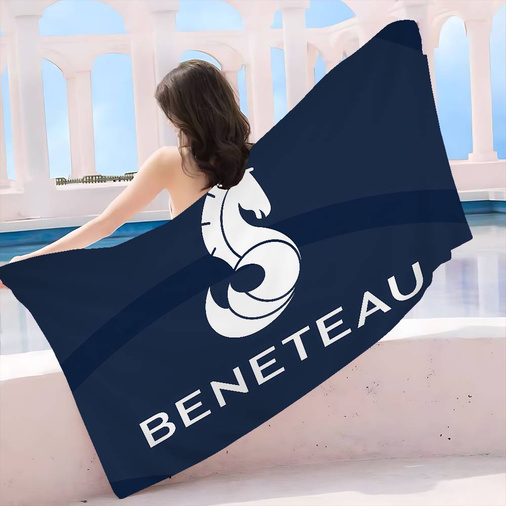 B-BENETEAUS Logo Beach Towel Colorful Bath Towels for Girl Microfiber Quick Dry Sand Free Beach Yoga Spa Gym Pool