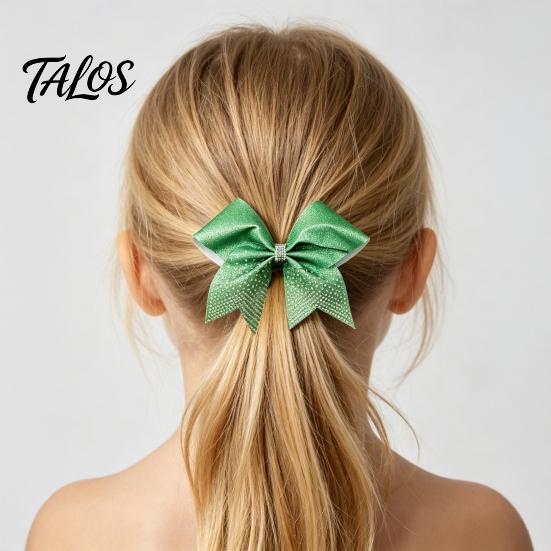 Secure Hair Grips for Dancers Sparkling Bow Clip, Glitter Sequin Clip Cheerleading Ribbon Bows Cheer Performance And Dance Team Accessories,