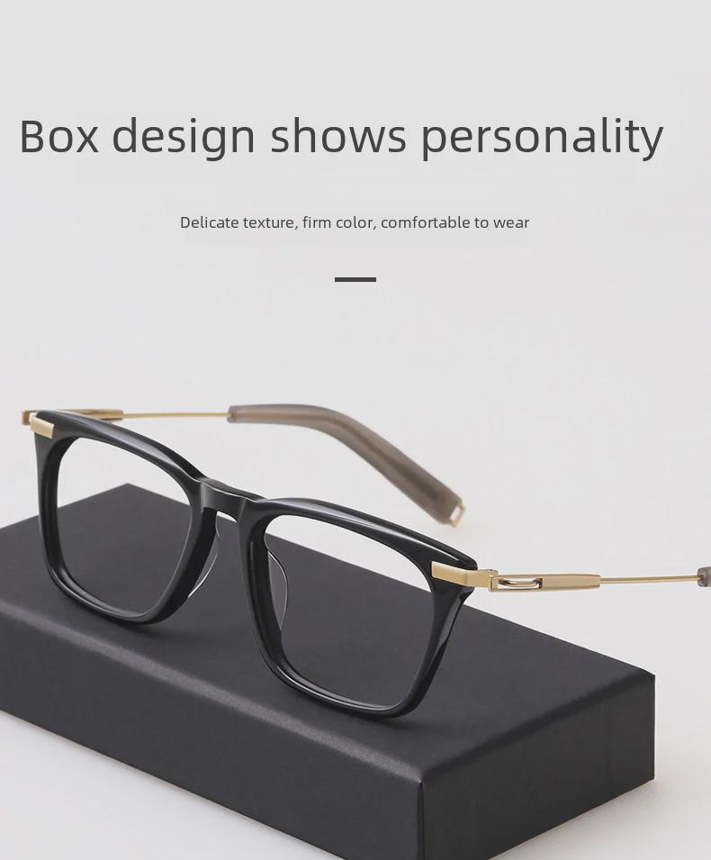 Japonské ručně vyráběné čtvercové brýle z čistého titanu pro muže a ženy, velký obličej, retro styl DLX 403