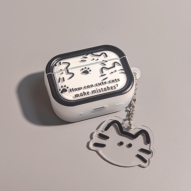ins simple cartoon black cat suitable for AirPods1 protective case pro1 earphone case Apple 1st generation earphone case