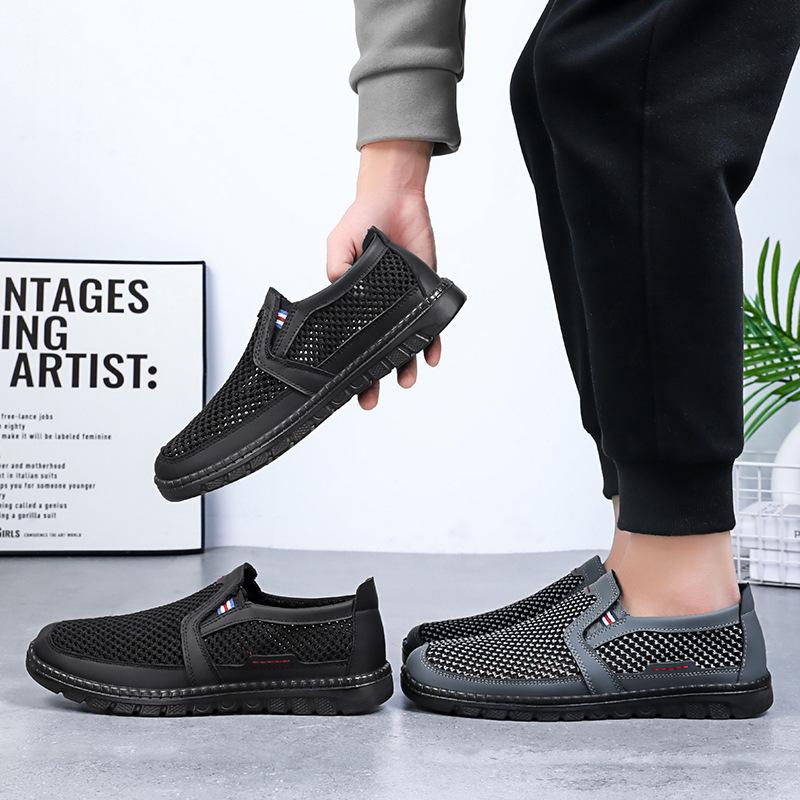 Men's Breathable Mesh Spring Shoes - Large Size Casual Polyurethane Cloth Shoes
