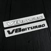 3d ABS Chrome Black Letters V8 BITURBO Logo Emblem Car Fender Side Stickers Badge For C63 E63 S63 GLC63 GLE63 G63 Accessories