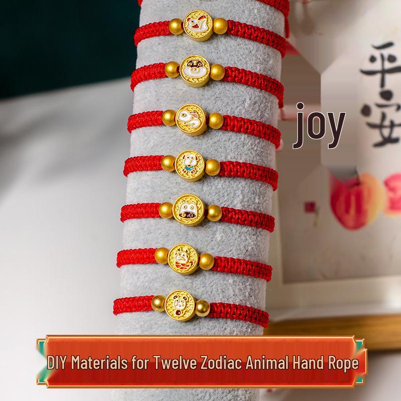 Year of the Dragon Zodiac Animal DIY Weaving Kit: Red String Bracelet for Students
