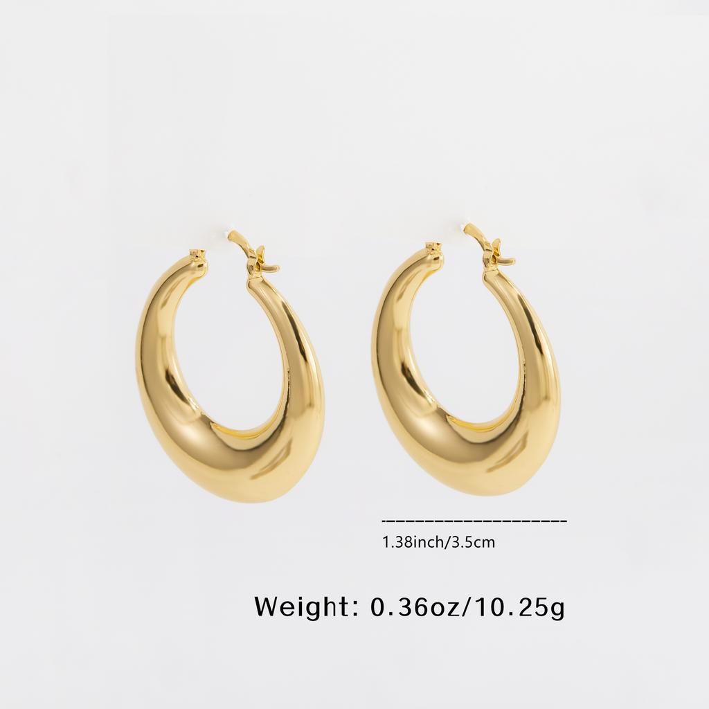 Golden Chunky Hoop Earrings for Women Bold Statement Everyday Jewelry Gift
