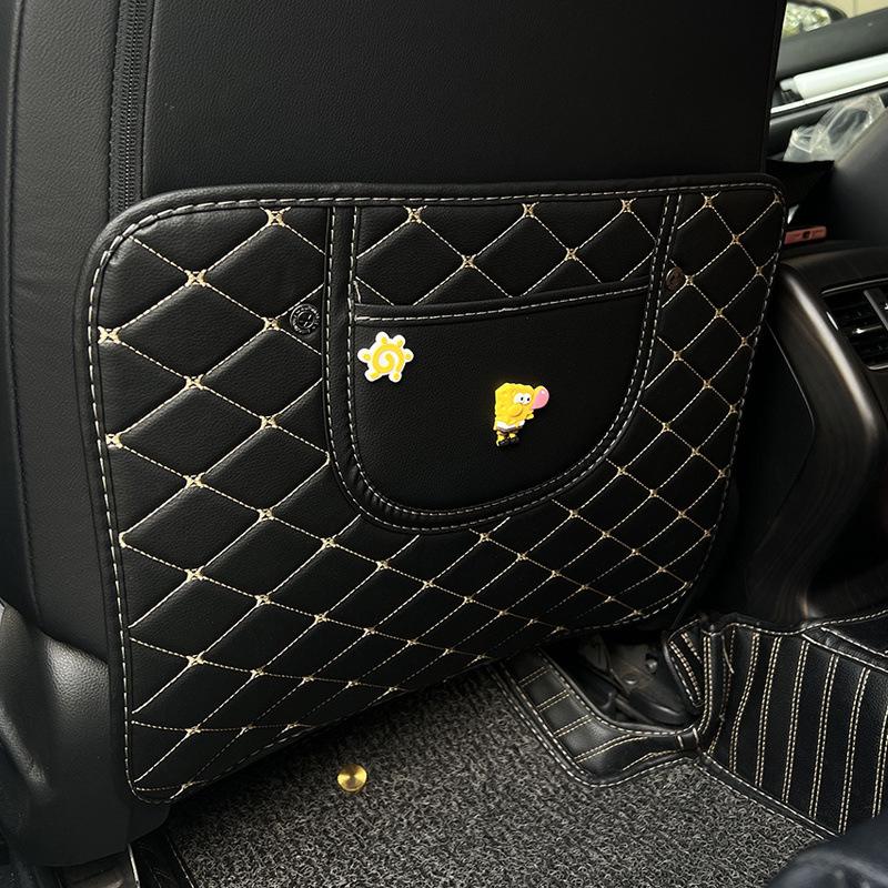 Children's Car Seat Back Protector: Creative Cartoon Kick & Scuff Guard