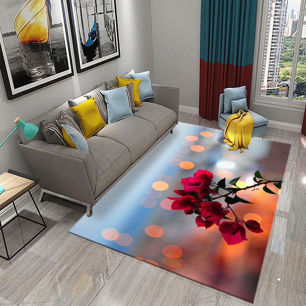 Kitchen Bathroom Entrance Bathroom Non-slip Carpet Living Room Bedroom Decorative Floor Mat Colorful Petal Carpet