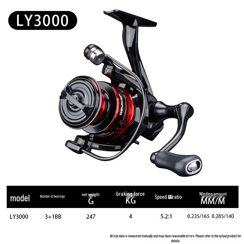 De Ququan All-Metal Gapless Spinning Fishing Reel for Saltwater