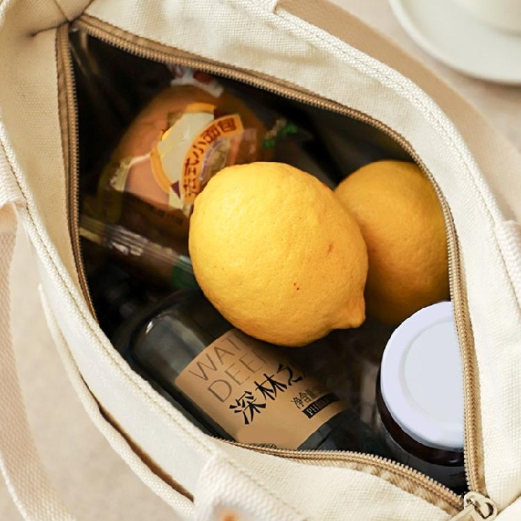 Canvas Lunch Bag Insulated Lunch Toted Bag Lunch Box Container Coolers Bag Reusable with Front Pockets for Women Men Gifts
