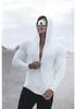 Herren Quick-Dry Langarm Fitness Laufen Sport Reißverschluss Hoodie
