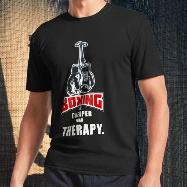 Men s and Women s T-shirts Boxing Its Cheaper Than Therapy Funny Say S